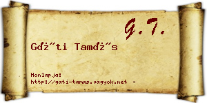 Gáti Tamás névjegykártya